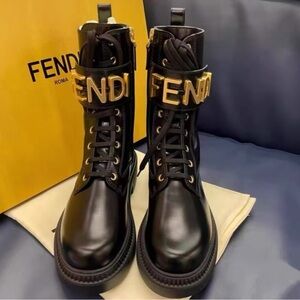 Fendi Black and Gold Women's Boots